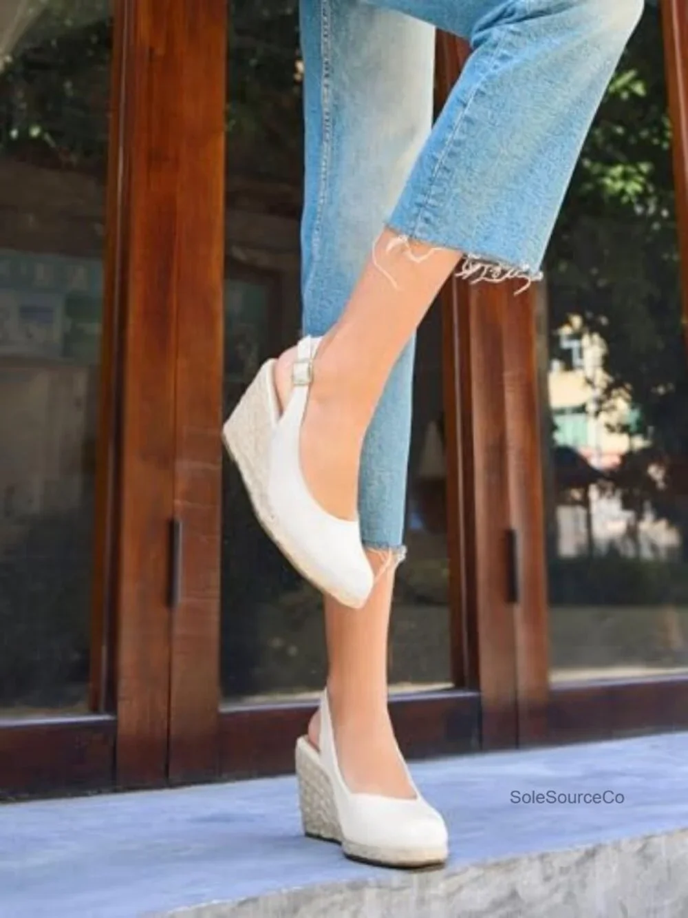 Platform Wedge Sandals Slingback Espadrilles Womens Heels Pumps